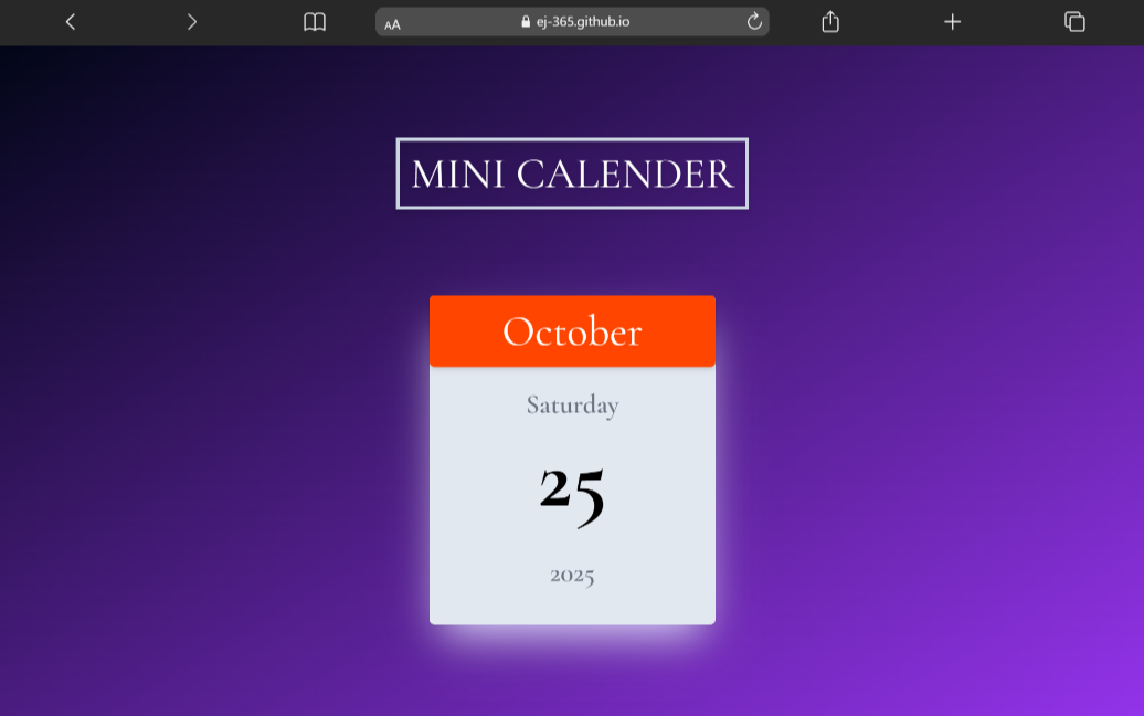 Mini Calendar