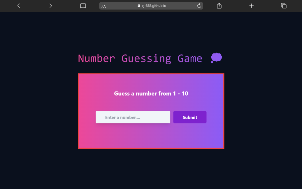 Number Guessing Game